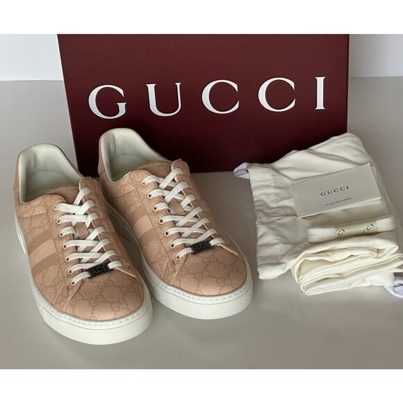 Gucci Women’s GG Supreme Ace Tonal Web Sneakers 9.5 US (39.5 Euro) 812026 NIB - Picture 13 of 15